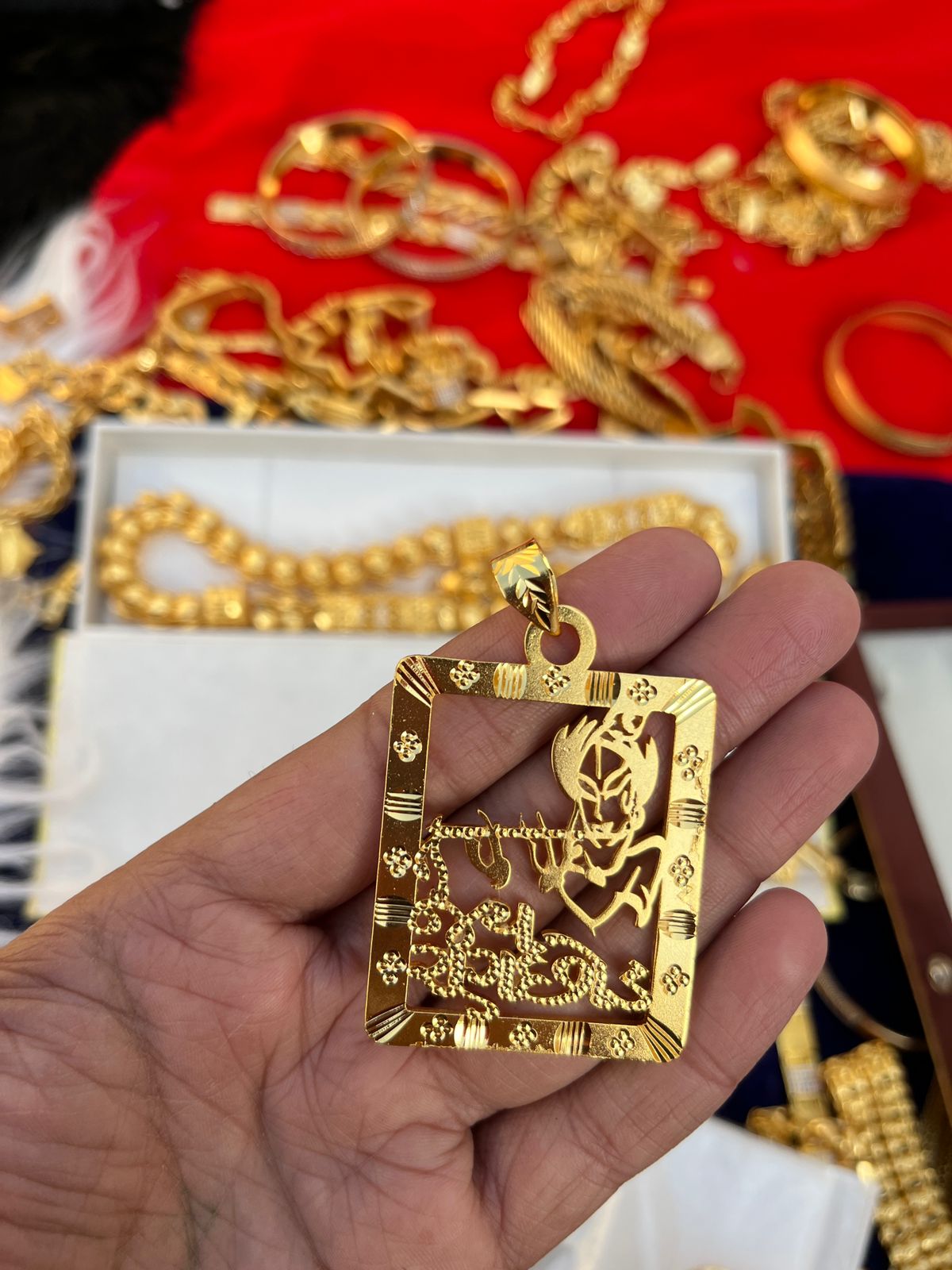 Gold Plated Ranchor Design Krishna Pendent