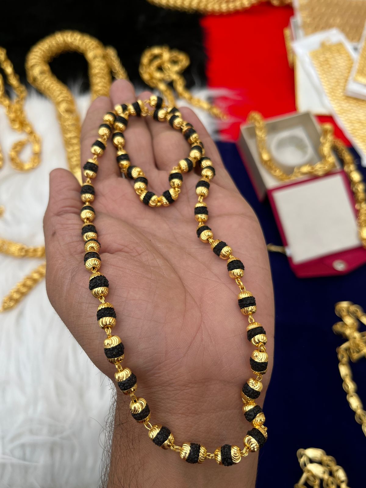 Gold Plated Rudhraksh Mala