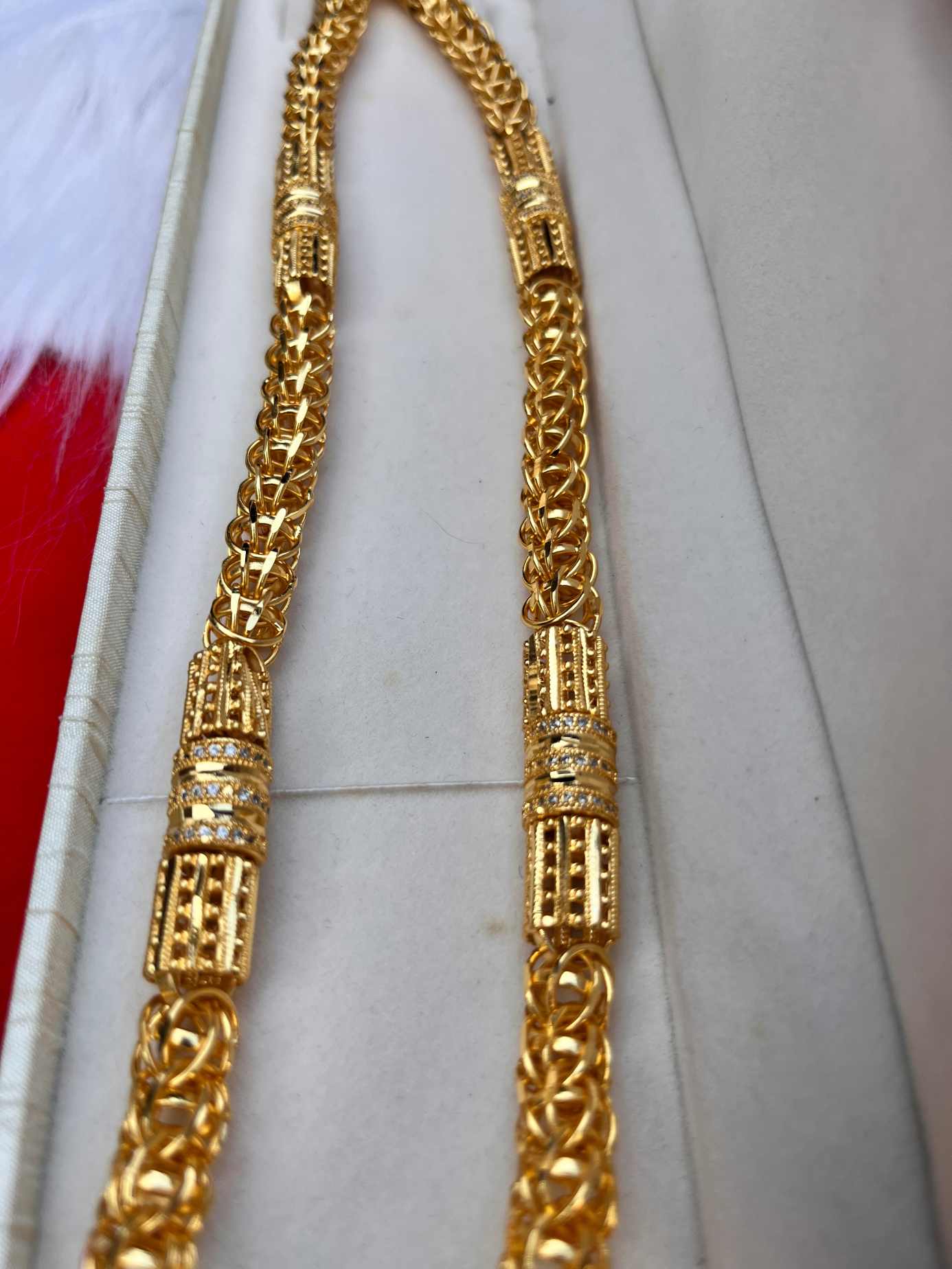 Men's Gold Plated Daimond Design Heavy Chain 