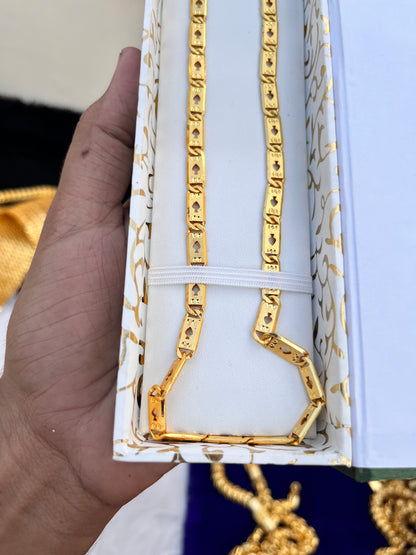 Men's Gold Plated Navabi Pan Design Chain